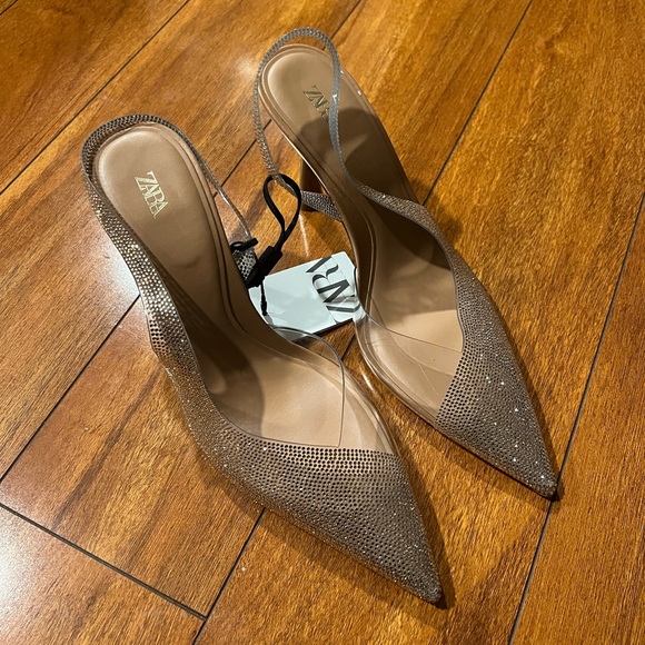 Zara Rhinestone Slingback Vinyl Heels - Picture 10 of 14